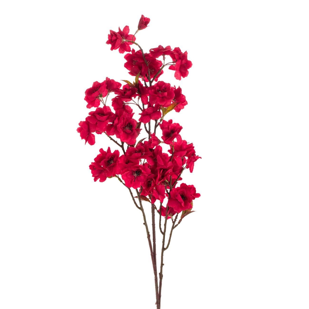 Artificial Flower with Long Stem Red Cherry Blossoms 106cm