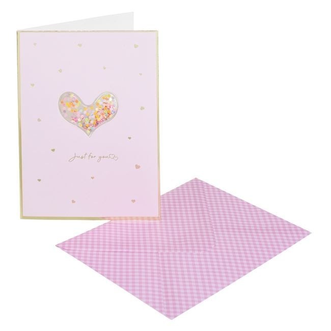 Lilac Love Greeting Card with Heart Confetti Sequins 12x17cm