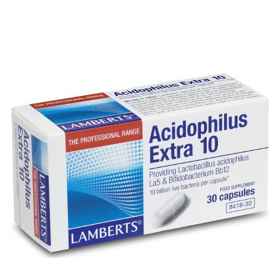 LAMBERTS Acidophilus Extra10 (Milk Free) για Άτομα που Πάσχουν από Διαταραχή της Ισορροπίας της Εντερικής Χλωρίδας 30caps