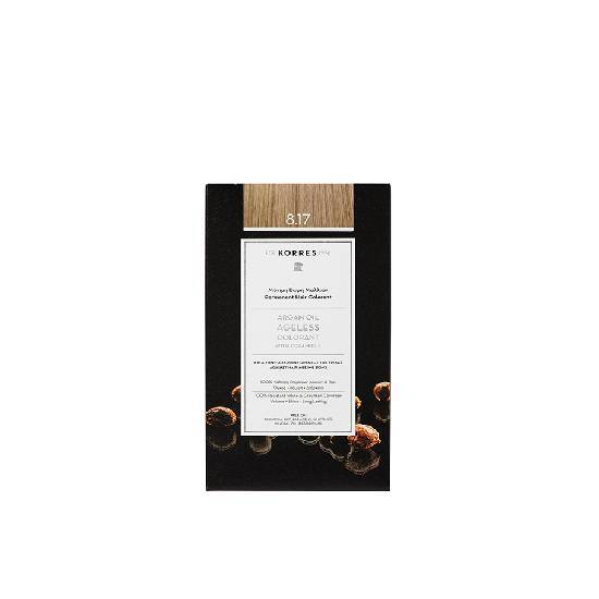 KORRES Argan Oil Ageless Colorant με ceramides – Ανοιχτό ξανθό μπεζ 8.17 50ml