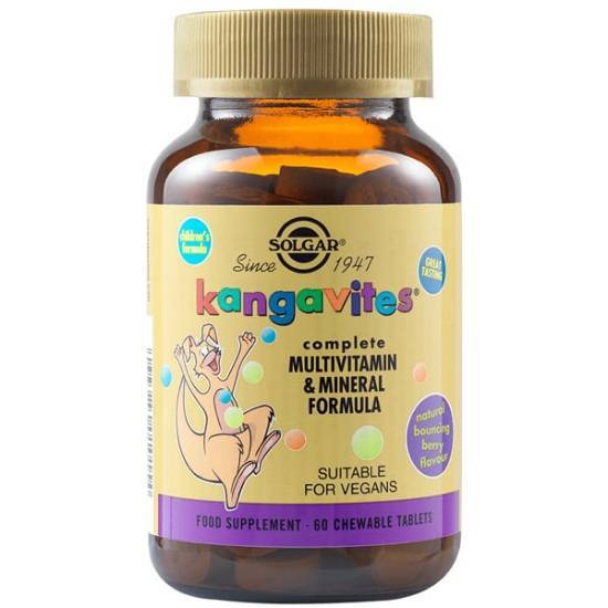 SOLGAR SOLGAR Kangavites Bouncing Berry Complete Multivitamin and Mineral Formula 60Chewable tabs