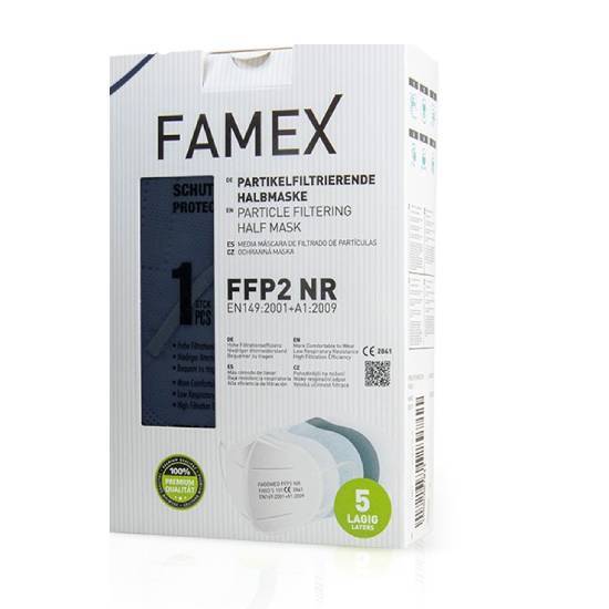 Famex Μάσκα Προστασίας FFP2 Υψηλής Προστασίας Μπλε 10τεμάχια