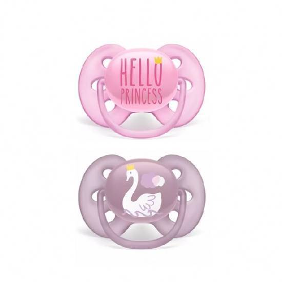 Philips Avent Πιπίλα Ultra Soft Hello Princess 6-18m SCF223/02 2τεμάχια