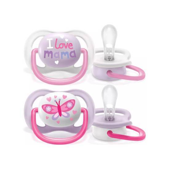 Philips Avent Πιπίλα Ultra Air Happy I Love Mama 0-6m SCF080/02 2τεμάχια