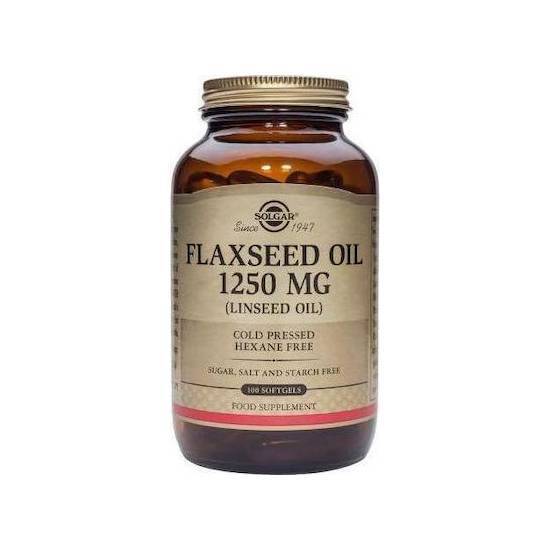 SOLGAR Flaxseed Oil 1250mg (Linseed Oil) 100 Softgels