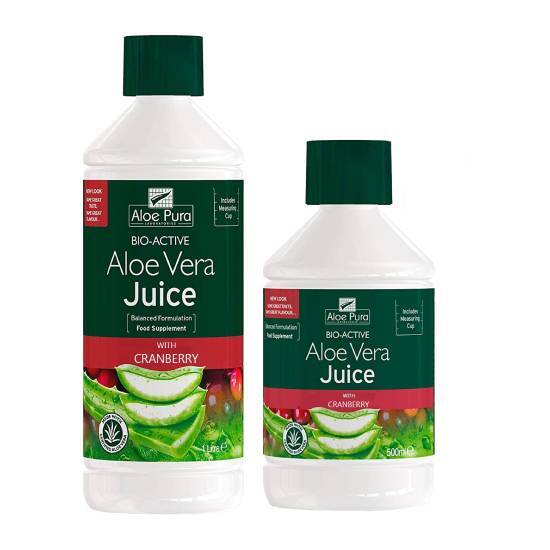 Optima Promo Aloe Vera Juice Cranberry Flavour 1lt & ΔΩΡΟ Aloe Vera Juice Cranberry Flavour 500ml