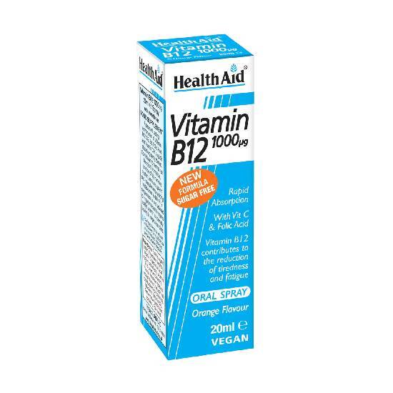 HEALTH AID HEALTH AID Vitamin B12 1000μg Oral Spray Orange Flavour 20ml