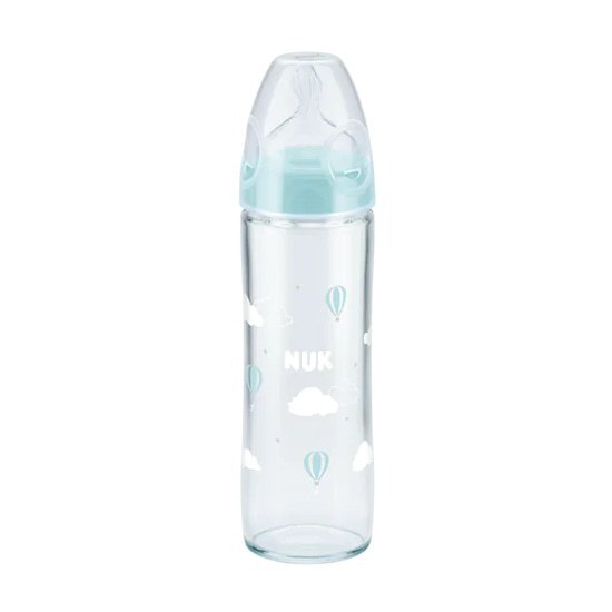 NUK New Classic Μπιμπερό Γυάλινο με Θηλή 0-6m 240ml