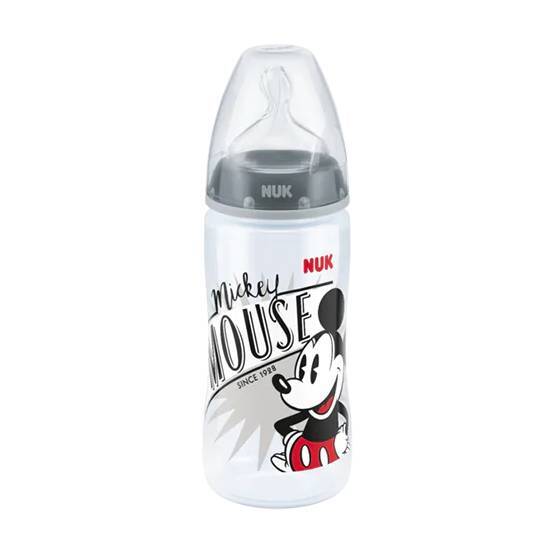 NUK NUK Disney Mickey Mouse First Choice Plus Μπιμπερό με Δείκτη Ελέγχου Θερμοκρασίας Μέγεθος 2 6-18m 300ml - Γκρι