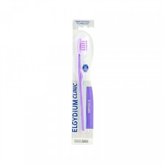 ELGYDIUM ELGYDIUM Clinic Ortho-X Οδοντόβουρτσα Ειδική για Δόντια με Ορθοδοντικούς Μηχανισμούς Medium 1 τεμάχιο - Μωβ