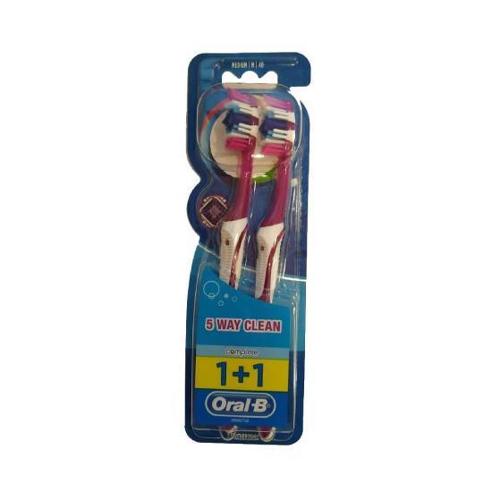 ORAL-B ΟΔΟΝΤΟΒΟΥΡΤΣΑ COMPLETE 5 WAY DUO MEDIUM 1+1 ΔΩΡΟ – Μωβ