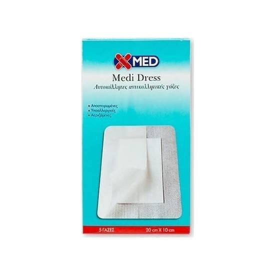X-ΜΕD ΑΥΤΟΚΟΛΛΗΤΕΣ ΑΠΟΣΤΕΙΡΩΜΕΝΕΣ ΓΑΖΕΣ 20X10 CM 5τμχ