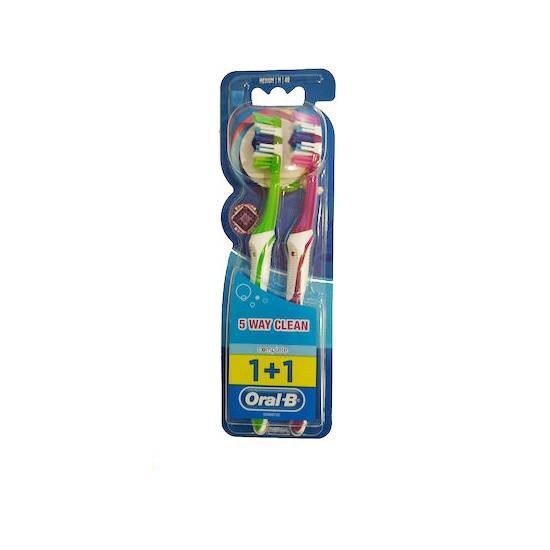 ORAL-B ΟΔΟΝΤΟΒΟΥΡΤΣΑ COMPLETE 5 WAY DUO MEDIUM 1+1 ΔΩΡΟ – Μωβ-Πράσινο