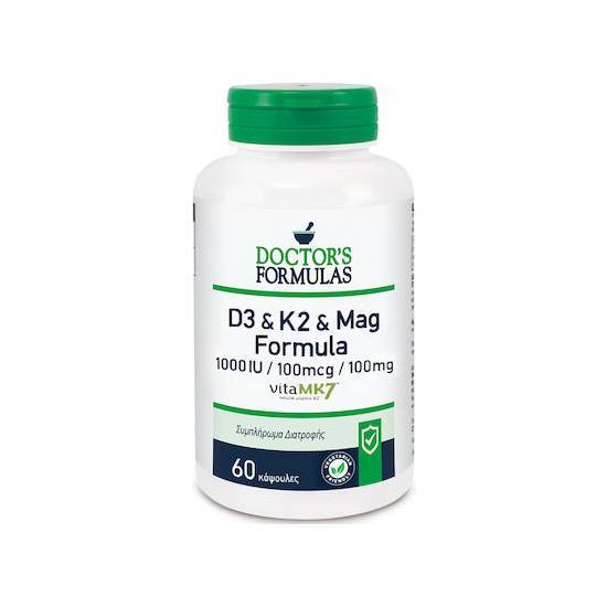 DOCTOR’S FORMULAS D3 1000IU & K2 100mcg & MAG 100mg 60 κάψουλες