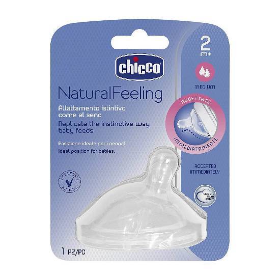 Chicco Natural Feeling Θηλή Σιλικόνης Μέτρια Ροή 2Μ+ 1 τεμάχιο