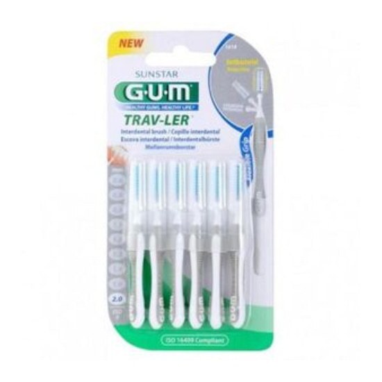 GUM Gum 1618 Trav-ler Interdental Brush Μεσοδόντια Βουρτσάκια 2.0mm Γκρι 6 Τεμάχια