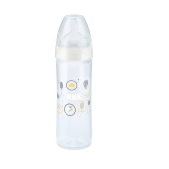 NUK New Classic Μπιμπερό PP με Θηλή Σιλικόνης 6-18m 250ml – Γκρι