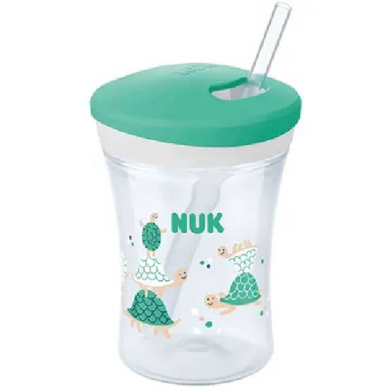 NUK NUK Action Cup με Καλαμάκι 12m+ 230ml - Πράσινο