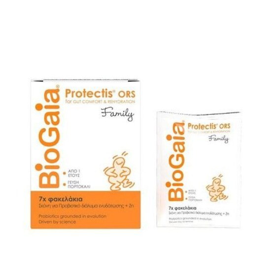 BIOGAIA ProTectis Family – Πόσιμο Προβιοτικό Διάλυμα Με Ψευδάργυρο – Γεύση Πορτοκάλι 5.5g x 7 φακελίσκοι