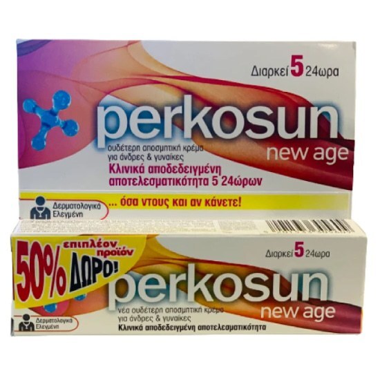 Perkosun New Age 5 24ωρα Ουδέτερη Αποσμητική Κρέμα Σώματος για Γυναίκες και Άνδρες 30gr