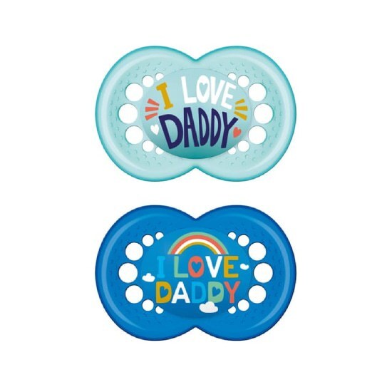 MAM MAM I Love Mummy & Daddy Πιπίλα Σιλικόνης 16m+ 2 Tεμάχια