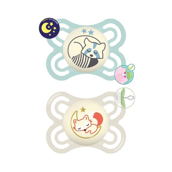 MAM MAM Perfect Night Πιπίλα Σιλικόνης 2-6m 2 Τεμάχια
