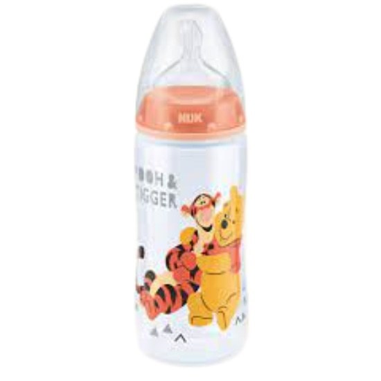 NUK Winnie The Pooh First Choice Plus Μπιμπερό PP με Θηλή Σιλικόνης Μεγέθους 1 0-6m 300ml – Πορτοκαλί