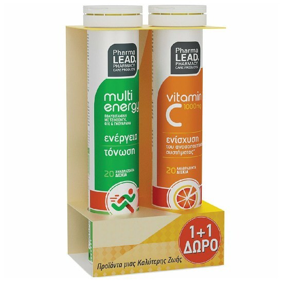 PHARMALEAD PHARMALEAD Multi Energy 20 Aναβράζοντα Δισκία & Vitamin C 1000mg 20 Aναβράζοντα Δισκία