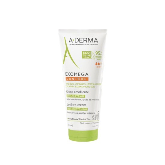 A-DERMA Exomega Control Emollient Cream Ενυδατική Κρέμα Ανάπλασης Σώματος για Ξηρές Επιδερμίδες 200ml