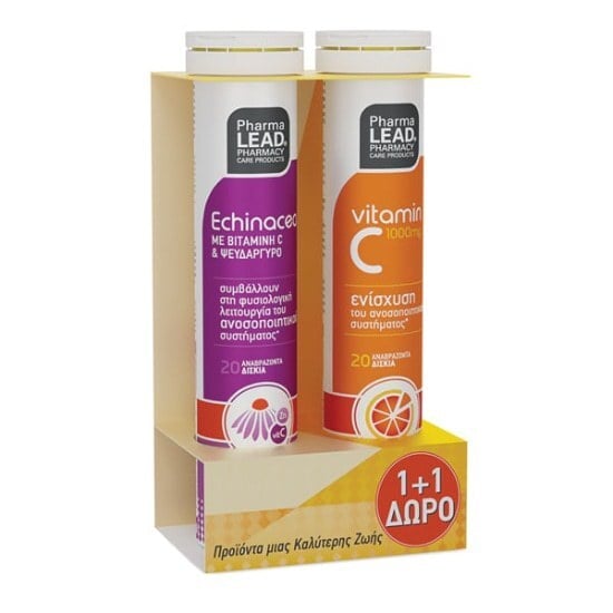 PHARMALEAD Echinacea Vitamin C, Zinc 20 αναβράζοντα δισκία + Vitamin C 1000 20 αναβράζοντα δισκία