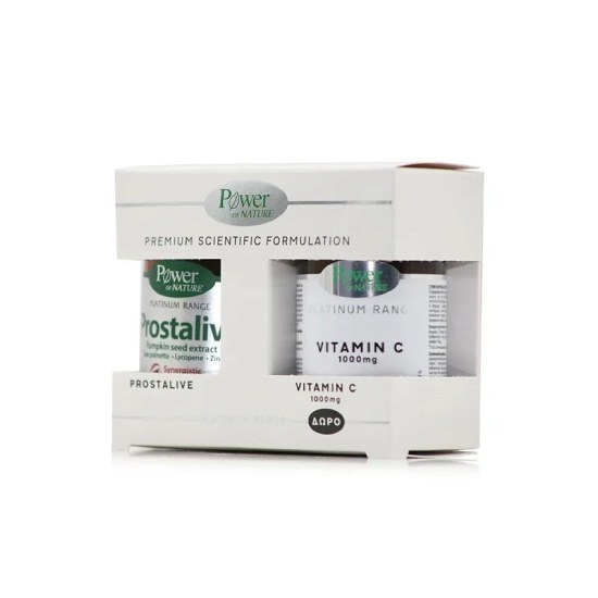 POWER HEALTH Platinum Range Prostalive 30 Κάψουλες & Vitamin C 1000mg 20 Ταμπλέτες