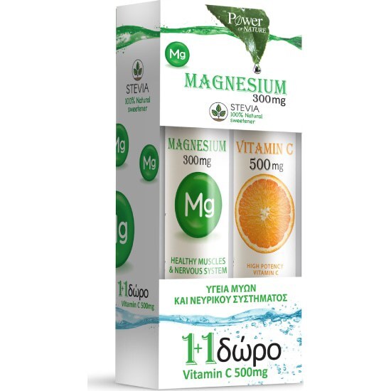 POWER HEALTH POWER HEALTH Promo Magnesium 300mg & Vitamin C 500mg 2x20 Αναβράζοντα Δισκία