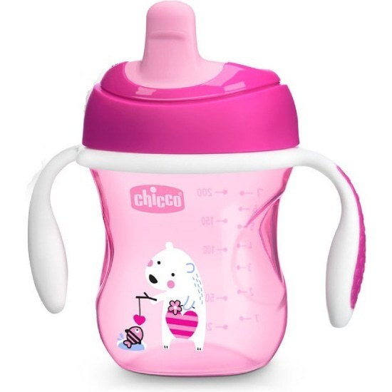 CHICCO CHICCO Training Cup Εκπαιδευτικό Κύπελλο 6m+ 200ml - Ροζ
