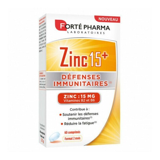 FORTE FARMA Zinc 15+ Συμπλήρωμα Διατροφής με Ψευδάργυρο 15mg για Υποστήριξη του Ανοσοποιητικού 60tabs