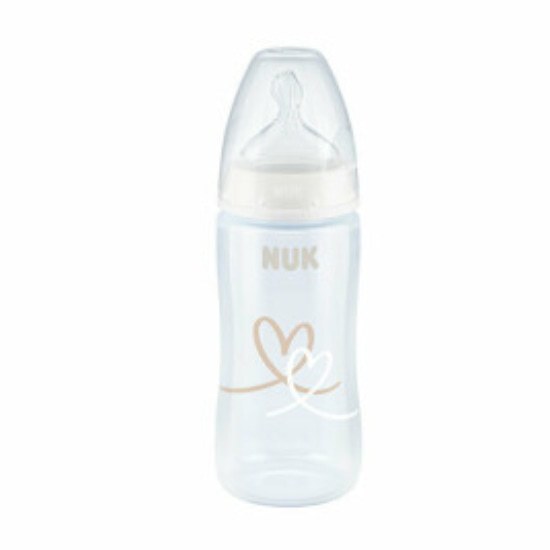 NUK NUK First Choice Plus Μπιμπερό Πλαστικό με Θηλή Λάτεξ με Δείκτη Ελέγχου Θερμοκρασίας 0-6m 300ml - Ασπρο