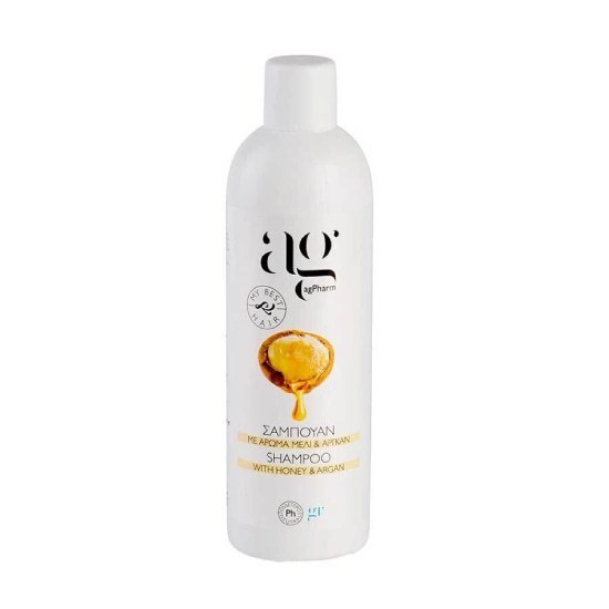 AG Μέλι & Αργκάν Shampoo Ενυδατικό Σαμπουάν που καθαρίζει & περιποιείται το τριχωτό της κεφαλής 500ml