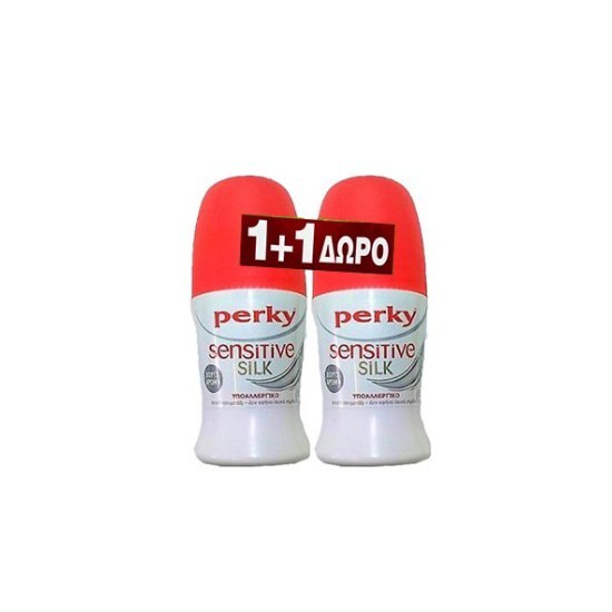 PERKY Sensitive Silk Αποσμητικό Roll-On (1+1 Δώρο) 2 x 50ml