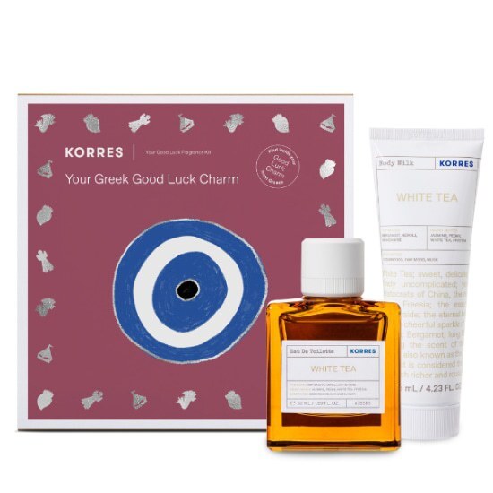 KORRES Promo Delicate & Sweet White Tea Άρωμα Eau De Toilette 50ml & White Tea Body Milk Γαλάκτωμα Σώματος 125ml & Δώρο Βραχιόλι Καλής Τύχης