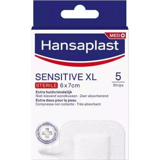 HANSAPLAST Γάζα Αποστειρωμένη Sensitive Μέγεθος XL 6X7CM 5 Τεμάχια