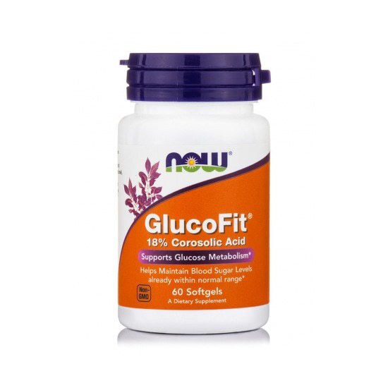 NOW FOODS GlucoFit 18% Corosolic Acid 60softgels