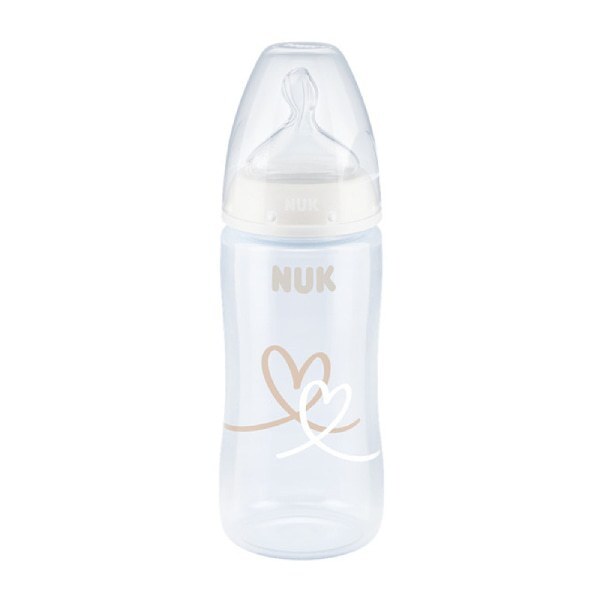 NUK First Choice Plus Μπιμπερό με Δείκτη Ελέγχου Θερμοκρασίας 6-18m 300ml – Μπεζ