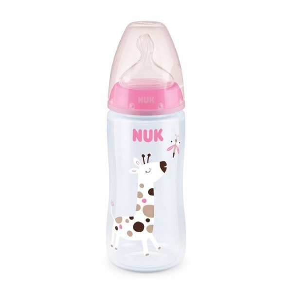 NUK First Choice Plus Μπιμπερό με Δείκτη Ελέγχου Θερμοκρασίας 6-18m 300ml – Φούξια