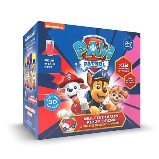 NICKELODEON Paw Patrol Multivitamin Fizzy Drink Παιδικές Πολυβιταμίνες Τροπικά Φρούτα 2-12 Ετών 30 φακελίσκοι