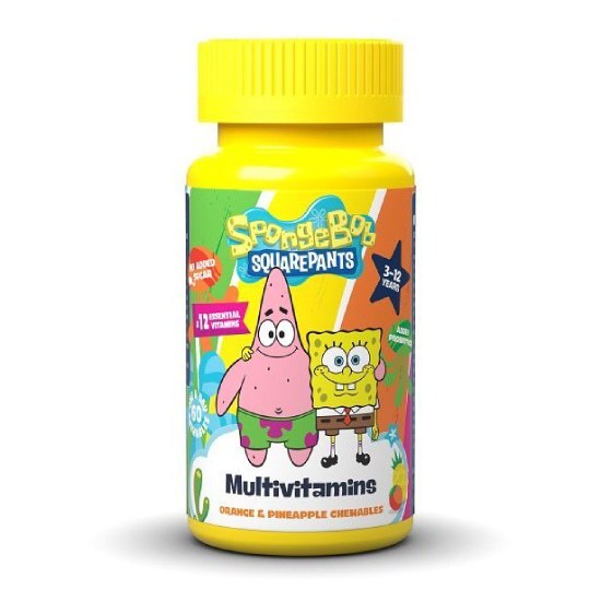 NICKELODEON Παιδική βιταμίνη Paw SpongeBob Multivitamins 60 μασώμενα δισκία