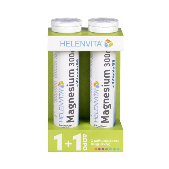 HELENVITA Magnesium 300mg + Vitamin B6 Πορτοκάλι 2 x 20 αναβράζοντα δισκία