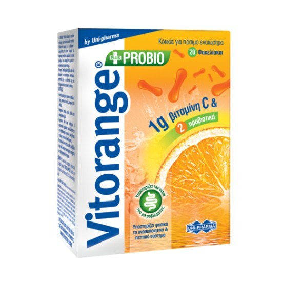 UNI-PHARMA Vitorange Probio Plus 1g Vitamin C + 2 Προβιοτικά 20 sticks