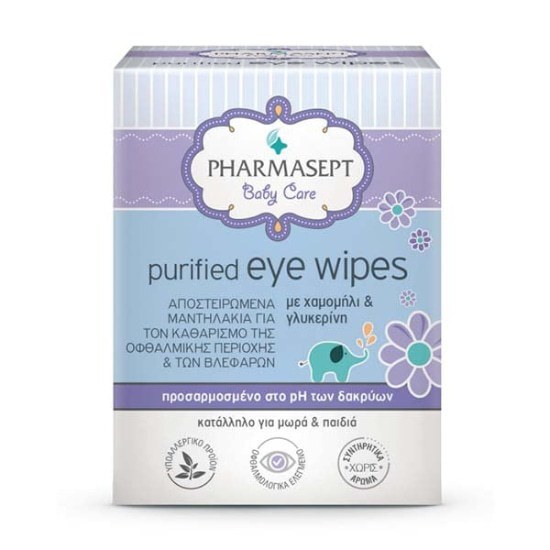 PHARMASEPT OTC PHARMASEPT Baby Care Purified Eye Wipes Αποστειρωμένα Μαντηλάκια για τα Μάτια 10 τεμάχια
