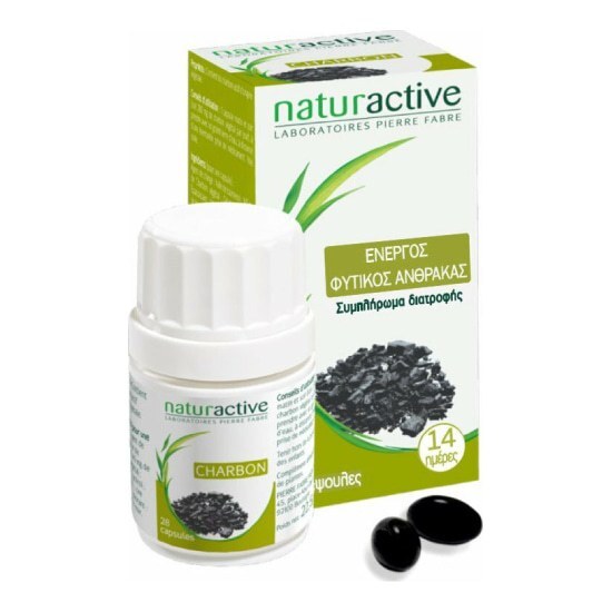 NATURACTIVE Ενεργός Φυτικός Άνθρακας για το Πεπτικό Σύστημα 28caps