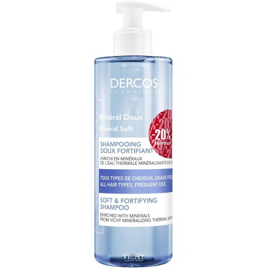 VICHY Dercos Technique Mineral Soft Ενδυναμωτικό Σαμπουάν Καθημερινής Χρήσης 400ML