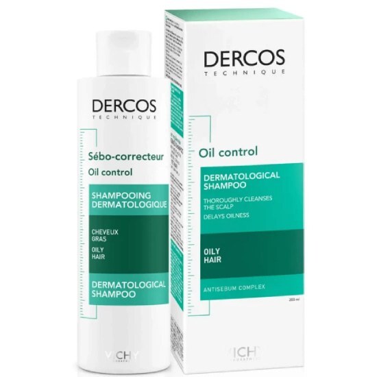 VICHY Dercos Oil Control Dermatological Shampoo Σαμπουάν για τη Ρύθμιση της Λιπαρότητας 200ML